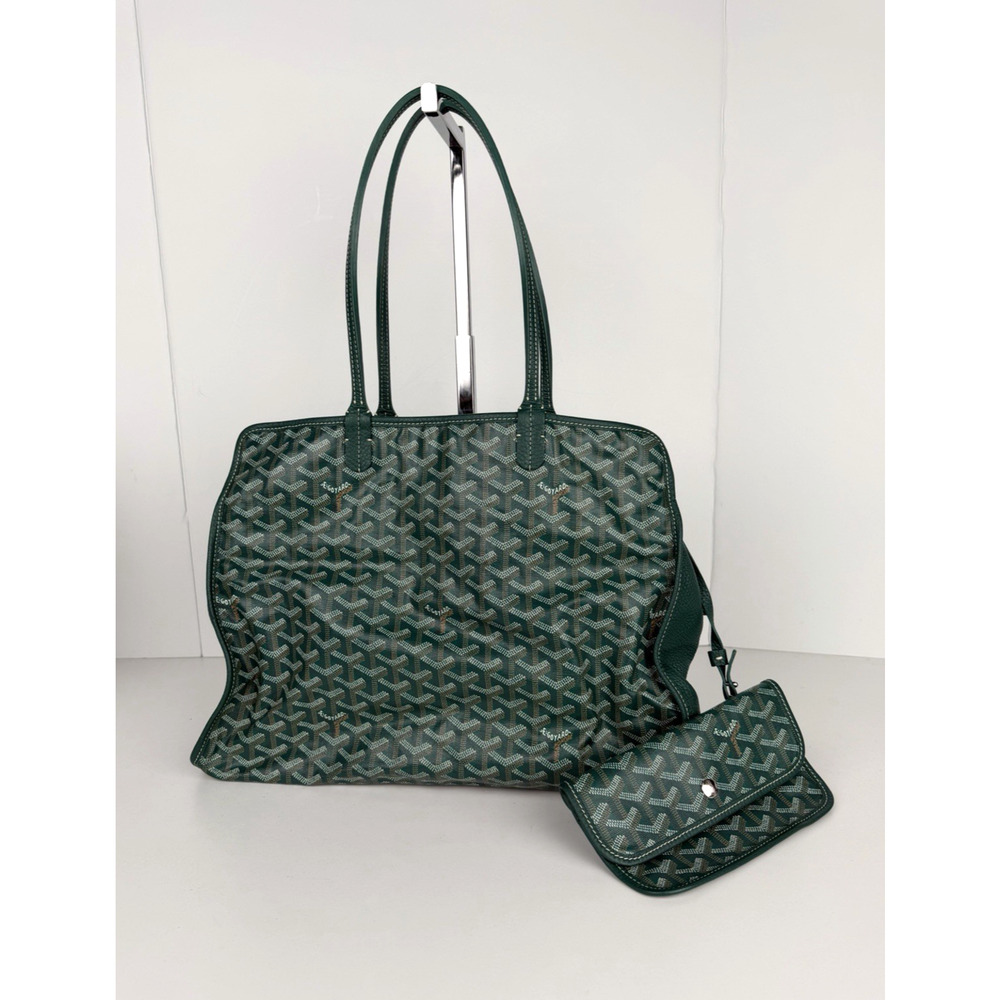 Goyard Sac Hardy PM Tote Bag in Green Goyardine Coated Canvas with Pouch E-8 - Picture 2 of 15